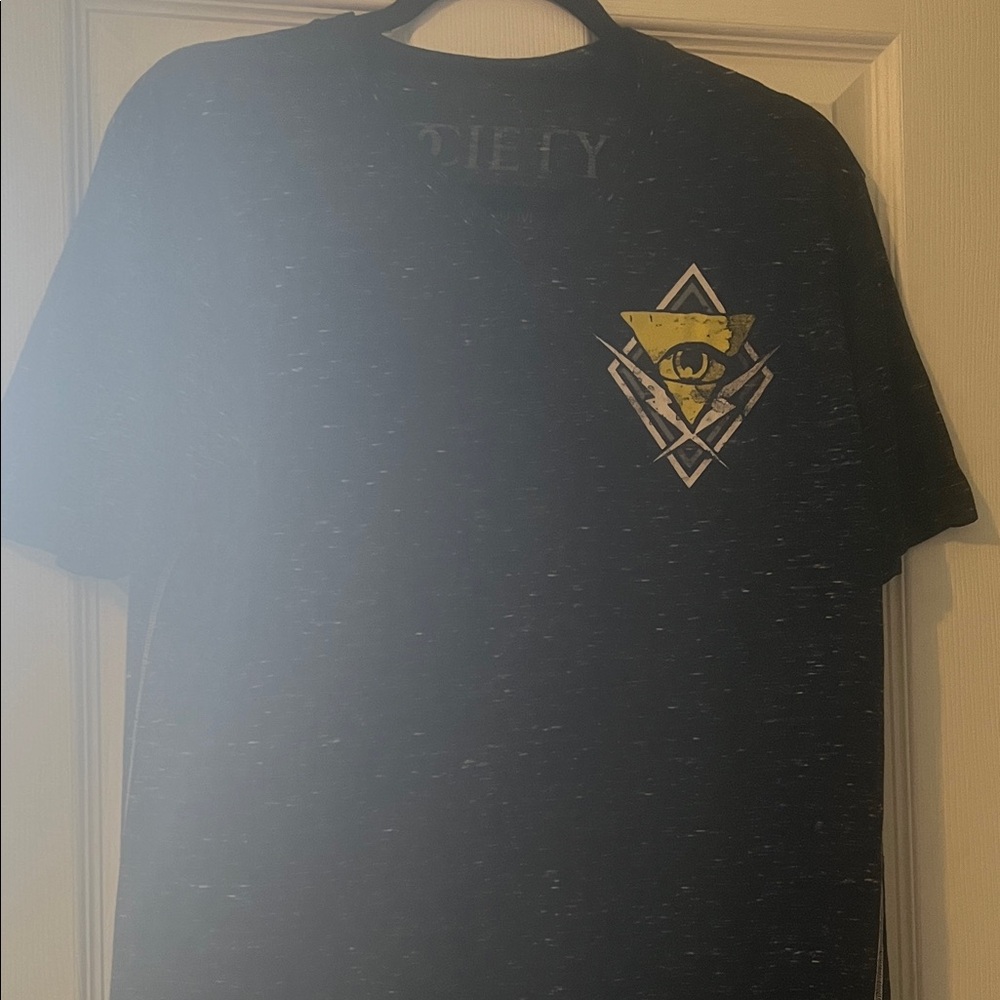 Society Black Tee with Yellow Eye Graphic